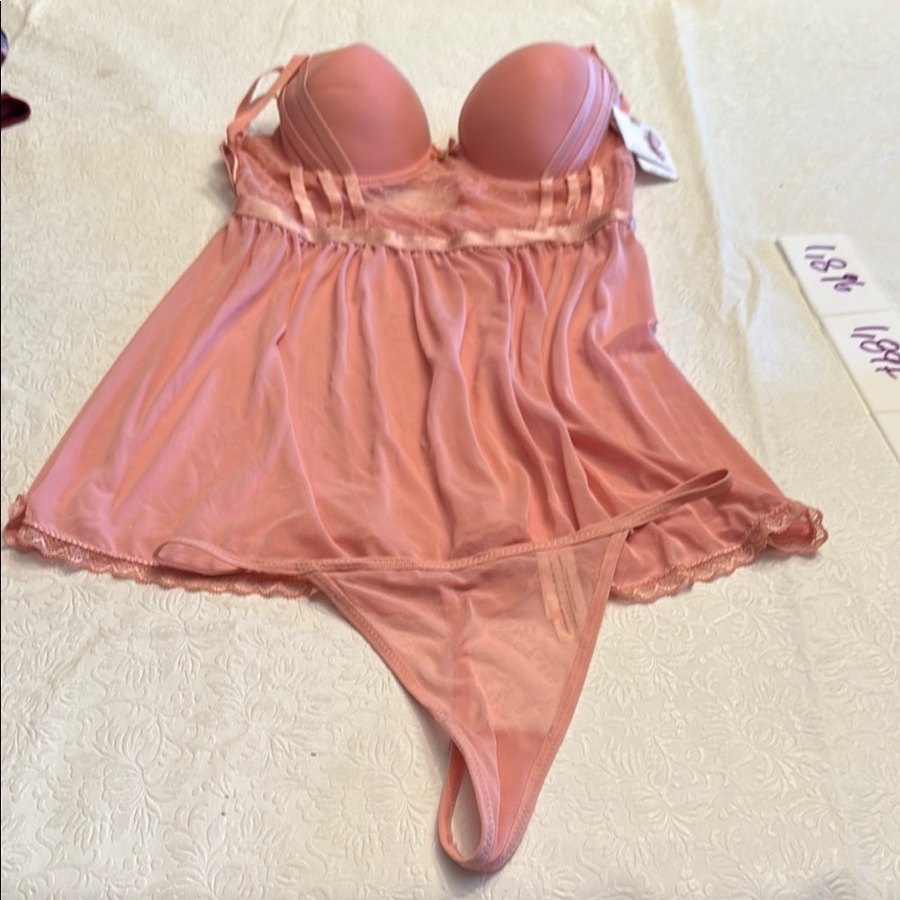 Jessica Simpson Pink Chemise & Slip
